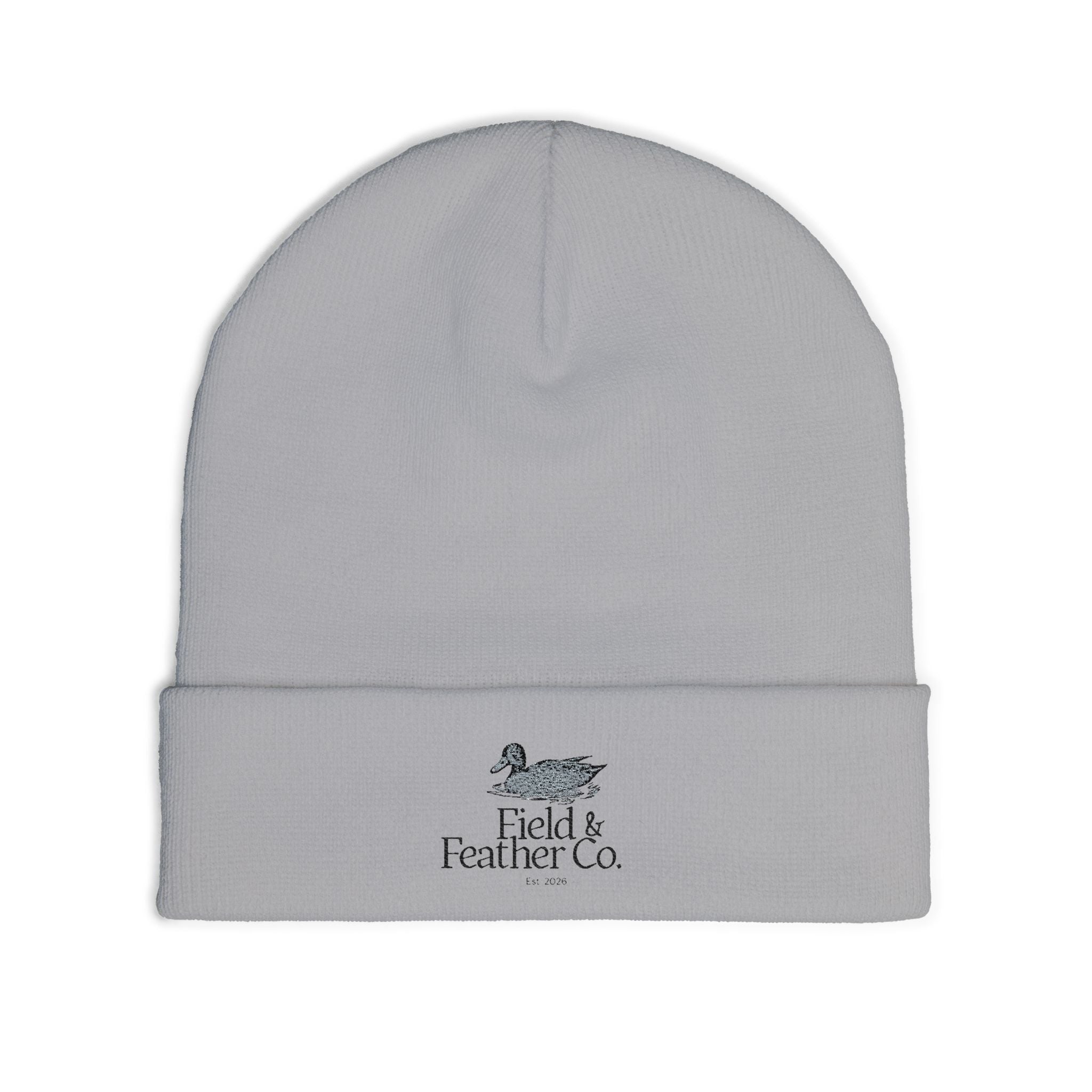 Field & Feather Co. Embroidered Knit Beanie — Duck Logo Winter Hat